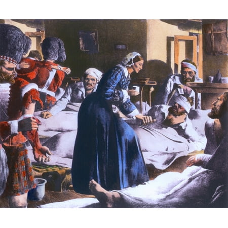 Florence Nightingale 1820-1910 Ministering To Soldiers At Scutari A Suburb Of Istanbul During The Crimean War She Defied Her Wealthy Family By Adopting The Lower Class Profession Of Nursing With Her