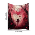 thumbnail image 3 of Valentine's Day Gift Red Heart Throw Blanket Soft Fluffy Blanket for Couples, Romantic Heart Design Throw for Bed, Couch, Sofa (E), 3 of 6