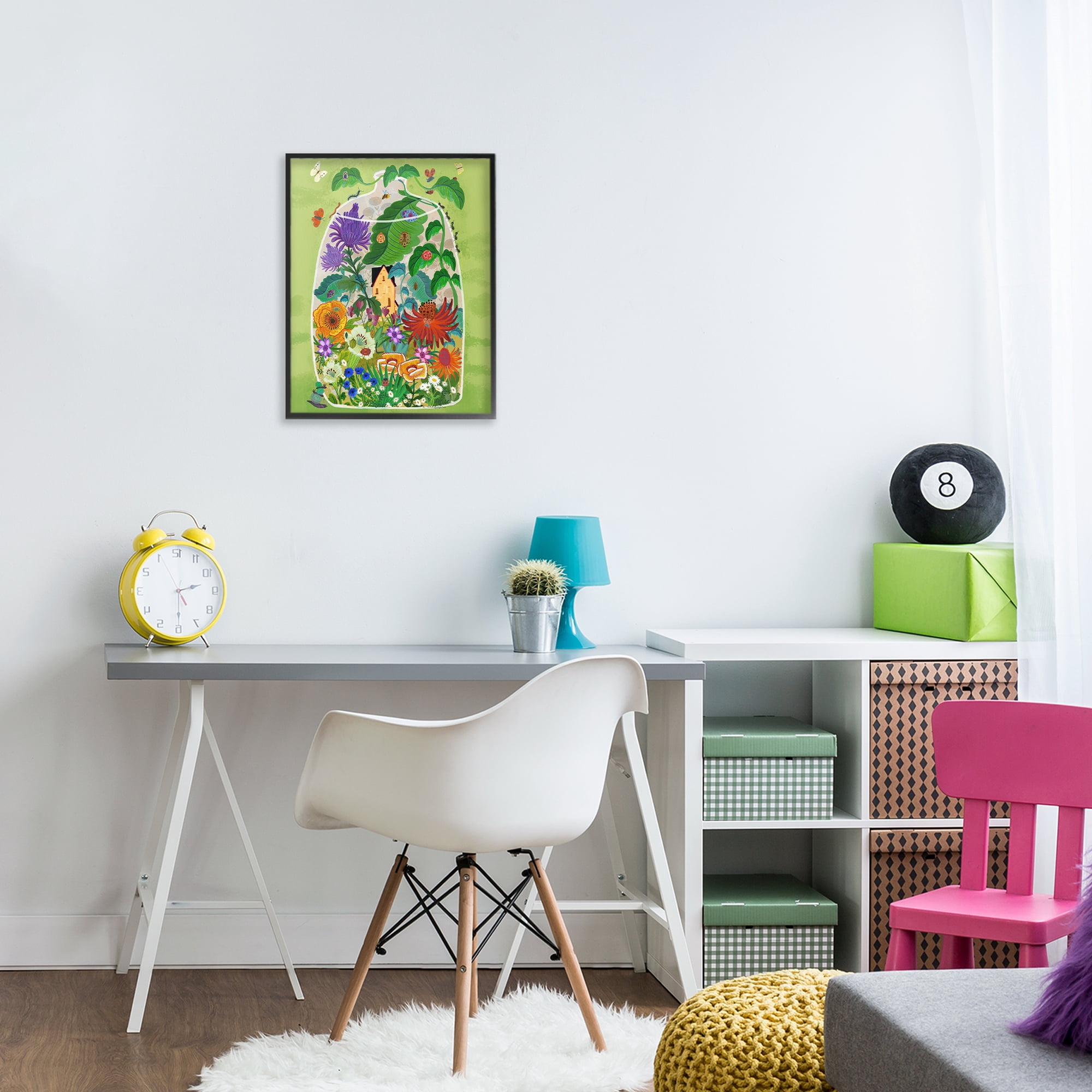 Stupell Industries Terrarium Bug Garden Black Framed Giclee Art, design by Kay Widdowson
