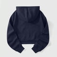thumbnail image 5 of hoksml Women Solid Cropped Drawstring Hoodie Drop Shoulder Long Sleeve Pullover Sweatshirt for Casual Street Daily Wear, 5 of 5
