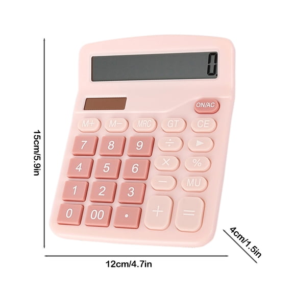 12 Digit Desk Calculator, Desktop Calculators with Large LCD Display & Big Buttons, Dual Power Solar & Battery, Standard Basic 4 Function Calculator for Classroom, Office, Home, Business, Teachers