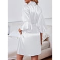 thumbnail image 6 of KISSGAL Sleeveless Nightgowns with Robes Set Satin Silk Bridal Party 3/4 Sleeves Bathrobes with Pocekts, 6 of 7
