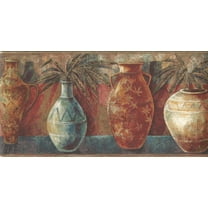 879544 Southwestern Pottery Vases Wallpaper Border MN5028