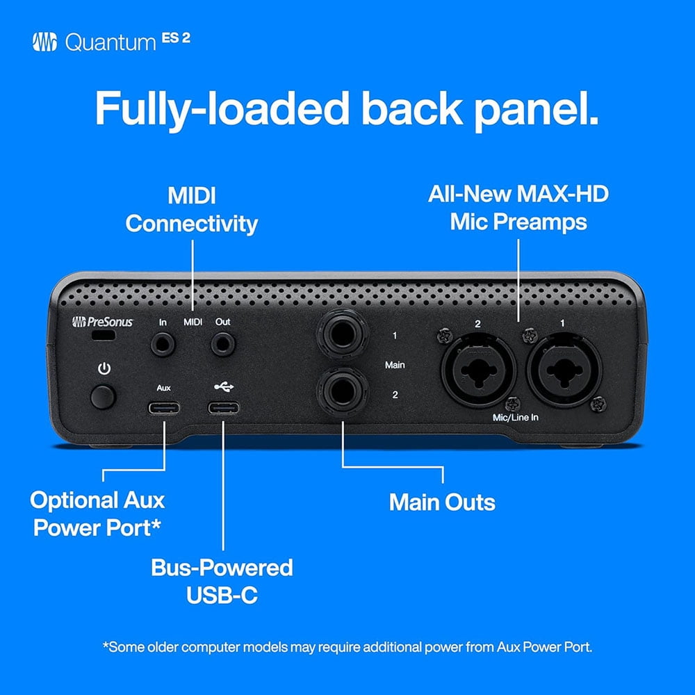 PreSonus 2777700503 Quantum ES 2 USB-C Audio Interface with Studio One Pro Software Bundle with 2YR CPS Enhanced Protection Pack