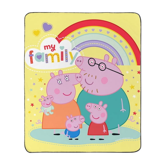 CafePress - Peppa Pig: My Family - 50" x 60" Water-Resistant Outdoor Picnic Blanket