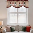 thumbnail image 2 of Christmas Gnomes Tie Up Valance Curtains for Windows, Kitchen Curtains Window Treatments, Red Black Plaid Xmas Snowflake Wooden Short Window Shades Valances for Bedroom Bathroom Cafe 42"x18", 2 of 8