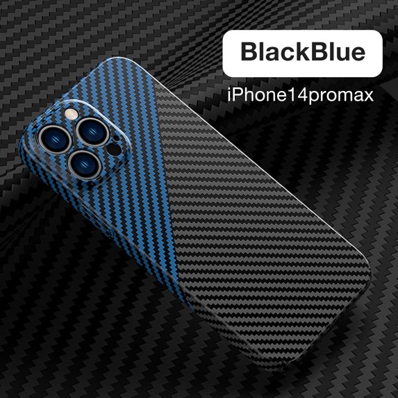 SaniMore for iPhone 14 Pro Max 6.7" 2022 Slim Case, Carbon Fiber Support Wireless Charging Shockproof Anti-drop Lens All-inclusive Heavy Duty Protective Anti-fingerprint Magnetic Case, Blackblue