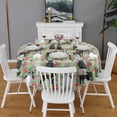thumbnail image 2 of Cute Bulldog Dog and Flower Florals Round Tablecloth 60"x60",Wrinkle Wipeable Table Cloth for Kitchen Dining Room Picnic Patio Party, 2 of 6