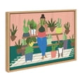 thumbnail image 2 of Kate and Laurel Sylvie Plant Lady Framed Canvas Wall Art by Queenbe Monyei, 18x24 Natural, Female Nature Art, 2 of 6