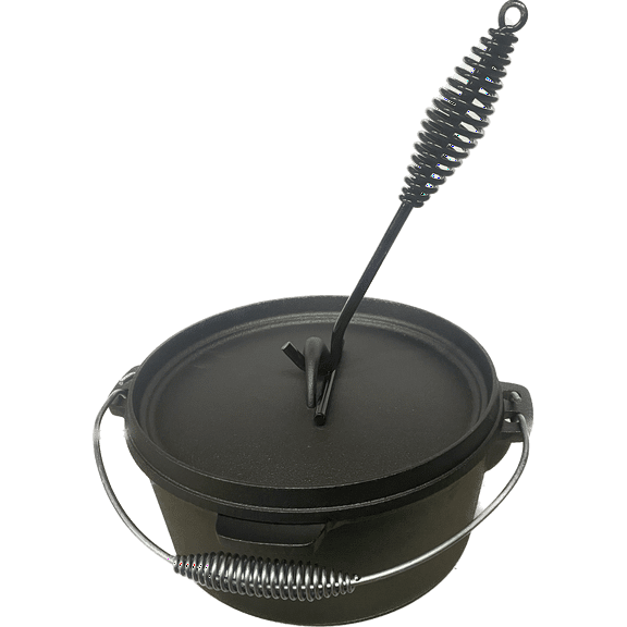 CUISILAND 4.5QT Lip Lid Cast Iron Dutch Oven with Lifter