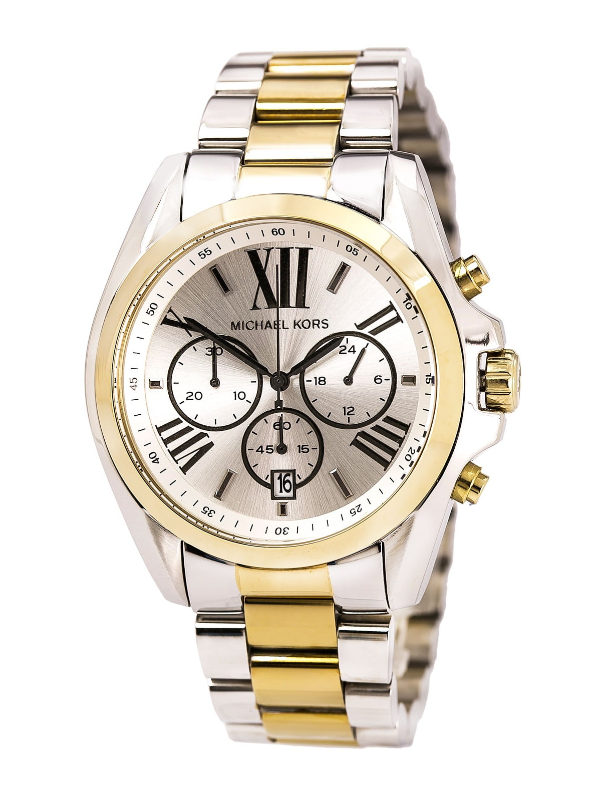 michael kors two tone bradshaw watch