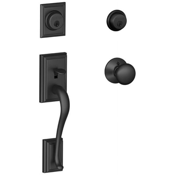 Schlage F62-Add-Ply Double Cylinder Addison Handleset - Black