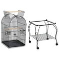 thumbnail image 6 of Alden Design Metal Rolling Bird Cage with 2 Feeders and 2 Wooden Perches, Black, 6 of 10