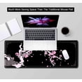thumbnail image 4 of Japanese Pink Cherry Blossom Desk Pad - Black Long Mouse Pad, Cute Sakura Flowers Desktop Mat, Women Laptop Protector Writing Pads for School Office, 31.5x11.8 Inch, 4 of 6