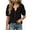 A1146 Black, variant on Womens Henley Tops Casual Puff Sleeve Blouses Smocked Cuff Shirts Soft Everyday Tees