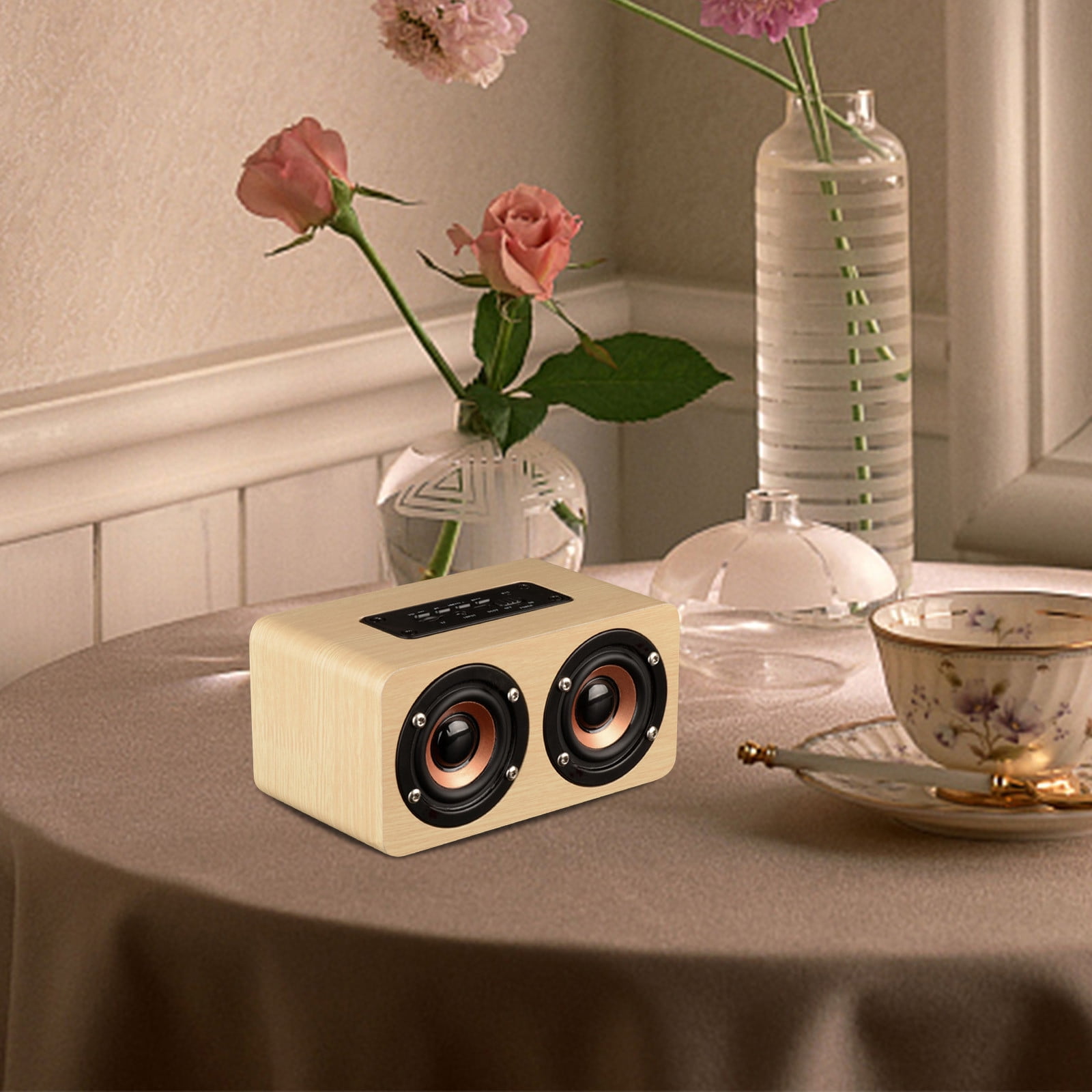Blasgw K5 Wooden Computer, Sound Desk, Mini Gift, Small Speaker, Home Card, Wireless Bluetooth Speaker A