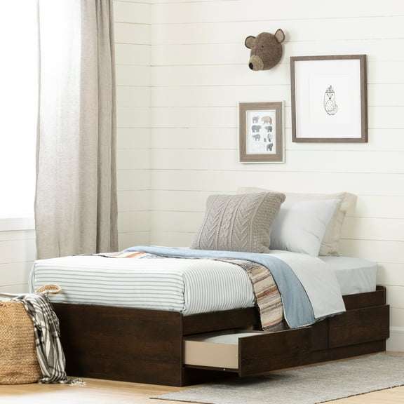 South Shore Navali Mates Bed with 3 Drawers, Multiple Finishes