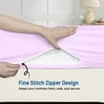 thumbnail image 3 of Twin Size Zippered Closure Fitted Sheet (39" x 75"), 1-Piece Bottom Sheet, 800 Thread Count 100% Egyptian Cotton, Fits Up to 15" Deep Mattress, Color Lavender Solid, 3 of 6