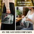 thumbnail image 4 of Xoenoiee Raven Crow Rose Flower Print Bible Cover Bag for Women Men, Scripture Study Carrying Book Cover Quilted Church Bag with Handle and Pocket, Bible Protective Christian Gifts, 4 of 7