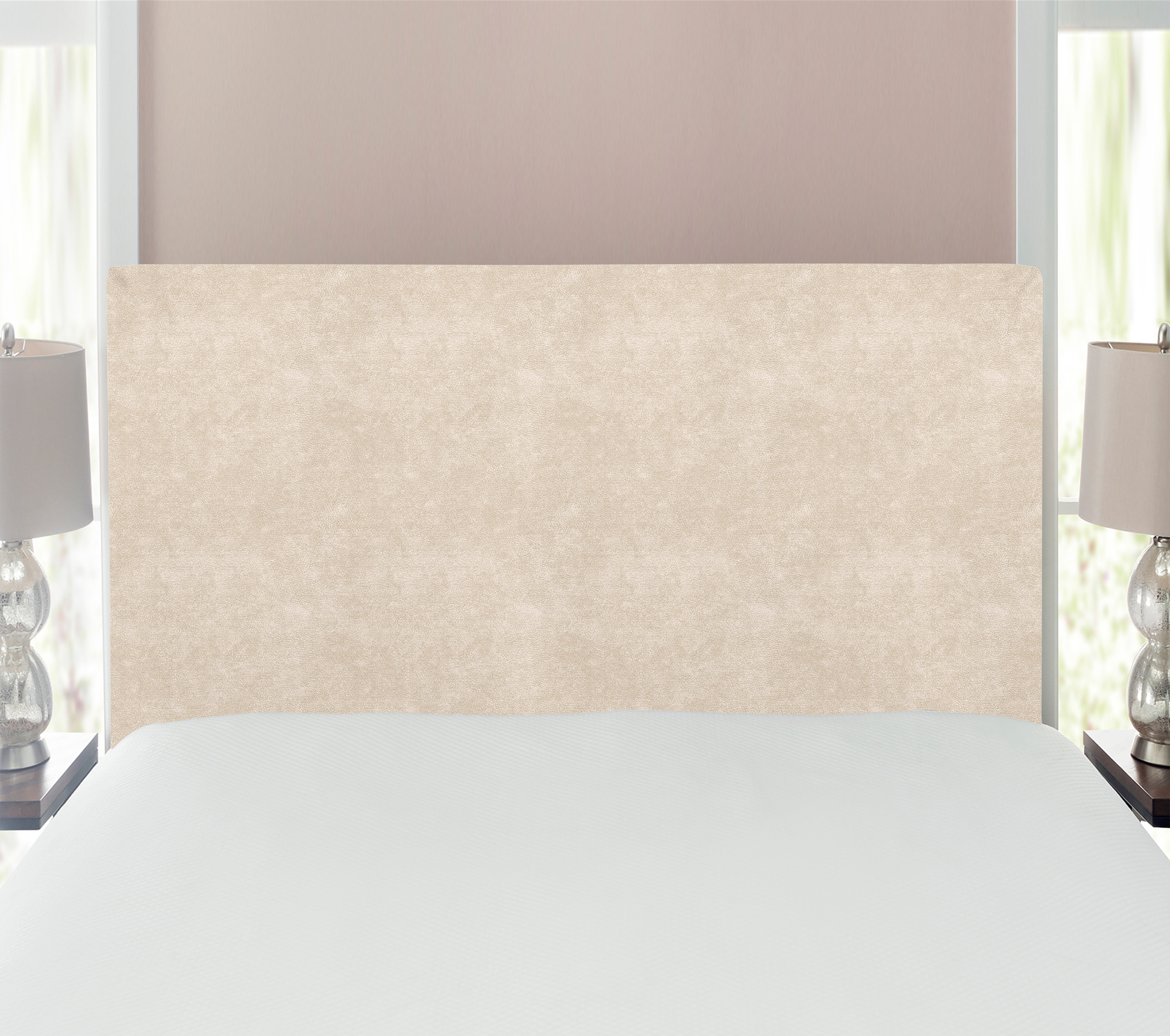 Faux Suede Headboard, Digitally Printed Grunge Texture, Upholstered Decorative Metal Bed Headboard with Memory Foam for Dorm and Bedroom Accent Furniture, Ivory, Twin, by Ambesonne - image 1 of 3