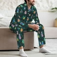 thumbnail image 7 of Fuzoiu Bright ladybugs Print Men's Long-Sleeved Pajama,Lounge Button Down Nightwear,Mens Notch Collar Pajama Set-Large, 7 of 7