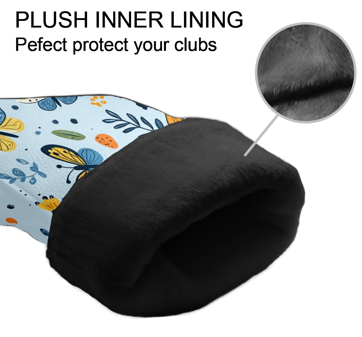 Golf Club Head Covers - Cute Cartoon Pattern, PU Leather, Waterproof, Fits Fairway Woods/Hybrid, Unisex, Fits Most Brands