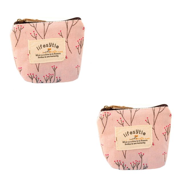 Jumpingount Mini lona floral Estuches para monedas Bolsos para llaves Monedero para cambio de tarjeta Carteras con cremallera Type5 NO5
