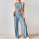 thumbnail image 1 of Conjunto de pantalón largo para mujer conjunto informal de 2 piezas de verano traje de vacaciones con cintura elástica Hugtrwg Para estrenar, 1 of 7