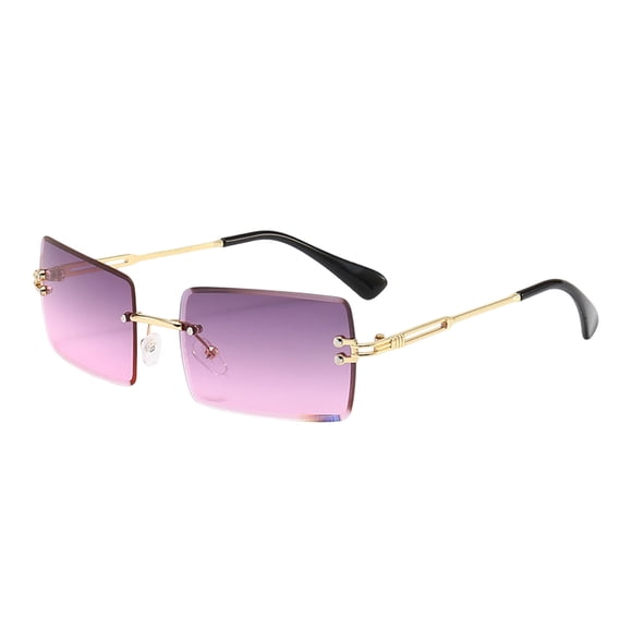 Hearth & Gear Fashion Rimless Rectangle Sunglasses For Women Men Square Glasses 400 Eyewear Unisex Craft Build And Biking Goggles Clear Glasses for Men Dirt Bike Pants Youth Night Riding Glasses 100