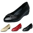 thumbnail image 4 of Oyedens Wedge Dress Shoes for Women Ladies Fashion Casual Mid Heels Slip on Ballet Flats Walking Pump, 4 of 5