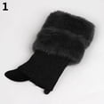 thumbnail image 1 of HLONK Women Autumn Winter Furry Ribbed Boot Cuffs Boot Toppers Leg Warmers Coffee, 1 of 8