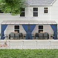 thumbnail image 6 of ALAULM 10' x 24' Gazebo，Hard Top Lean to Gazebo Wall Mount Heavy Hardtop Gazebo Outdoor Pergola with Curtains and Netting for Patio Garden Lawn Backyard Deck (Navy Blue), 6 of 6