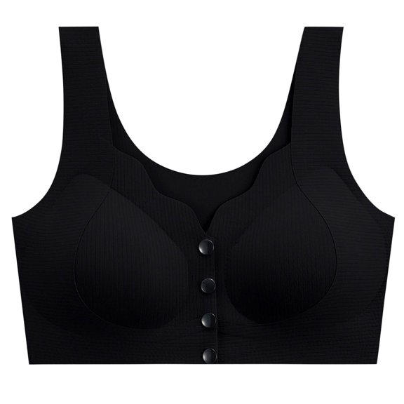 Olyvenn T Shirt Bra for Women Solid Push up Fixed Cup Everyday Bra Casual Comfy Summer Tanks Tops Bras Trendy Soft Padded Bra Black 12
