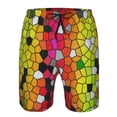 thumbnail image 4 of Wukai Colorful Tie Dye Stained Glass 1 Print Beach Trunks with Compression Liner Swimsuit Quick Dry Beach Sports Shorts with Pocket-Medium, 4 of 8