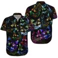 thumbnail image 5 of Camisa de manga corta con botones para hombre, informal, de verano, con estampado 3D, divertida, de gato y animal, estilo hawaiano, para playa, regalos de cumpleaños, 5 of 5