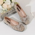 thumbnail image 5 of Viluyesy Womens Ballet Flats, Cute Pearl Bow Wide Width Round Toe Slip-On Shallow Dress Shoes Beige, 5 of 8