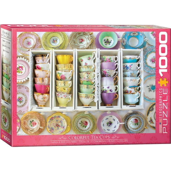 Colorful Tea Cups 1000-Piece Puzzle