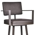 thumbnail image 5 of Armen Living Balboa 26" Faux Leather Swivel Counter Stool in Brown, 5 of 7