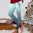 thumbnail image 2 of Women Merry Christmas Leggings Trendy Xmas Hat Print Elastic High Waist Yoga Pants Stretchy Soft Comfy Workout Pj Tights, 2 of 5
