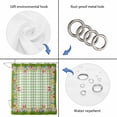 thumbnail image 3 of Easter Shower Curtain, Waterproof Shower Curtains for Bathroom, Rabbit Ears Colorful Eggs Green White Buffalo Plaid Washable Fabric Bathtub Curtain Set Bath Decor with 12 Hooks Extra Long 72"x96", 3 of 6
