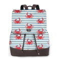 thumbnail image 1 of Balery Cute Red Crabs With Nautical Mochila de Cuero para Mujeres, Gran Capacidad, Bolsa de Viaje Multifuncional, Mochila de Cuero y Bolsa de Hombro para Mujeres, 1 of 4
