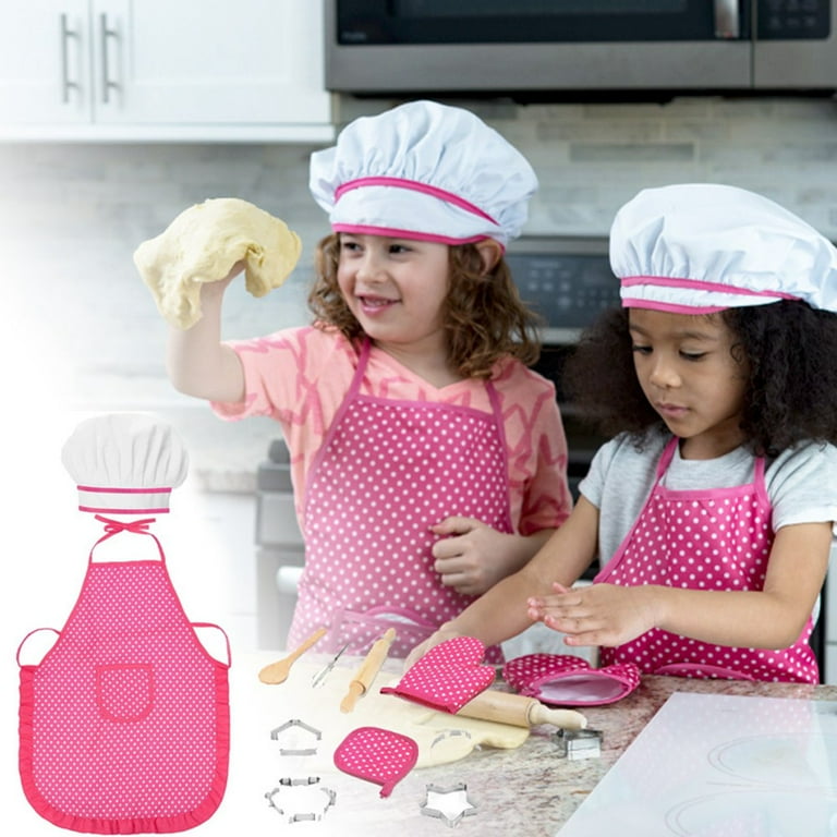 11 Pcs Kitchen Gift Cooking Mitt Set Girls Toddler Apron Set