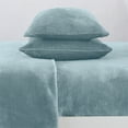 thumbnail image 4 of Great Bay Home Solid Velvet Plush Warm and Cozy Fleece Sheet Set  (King, Blue Surf), 4 of 6
