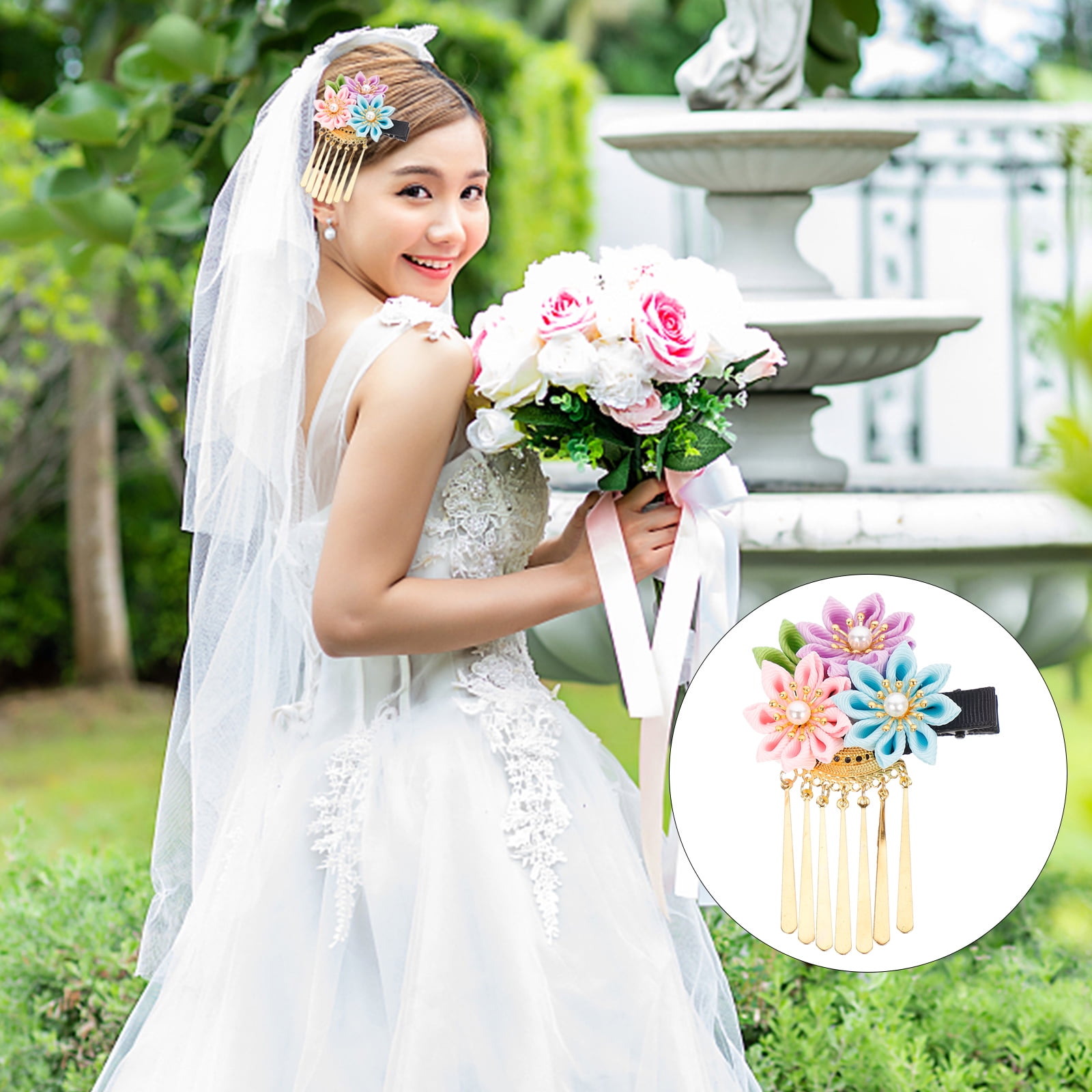 Amazon.co.jp: Hair Ornament, Yukata, Dahlia, Hair Accessory