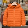 thumbnail image 5 of NAISIBABY Boys Puffer Jacket with Hooded, Lightweight Zipper Warm Thicken Winter Padded Coat with Pockets Orange 9T, 5 of 6