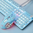 thumbnail image 3 of Gaming Keyboard and Mouse,Retro Steampunk Vintage Typewriter-Style Mechanical Keyboard with White LED Backlit,104-Key Anti-Ghosting Blue Switch Keyboard for Mac/Win/PC (Blue), 3 of 7