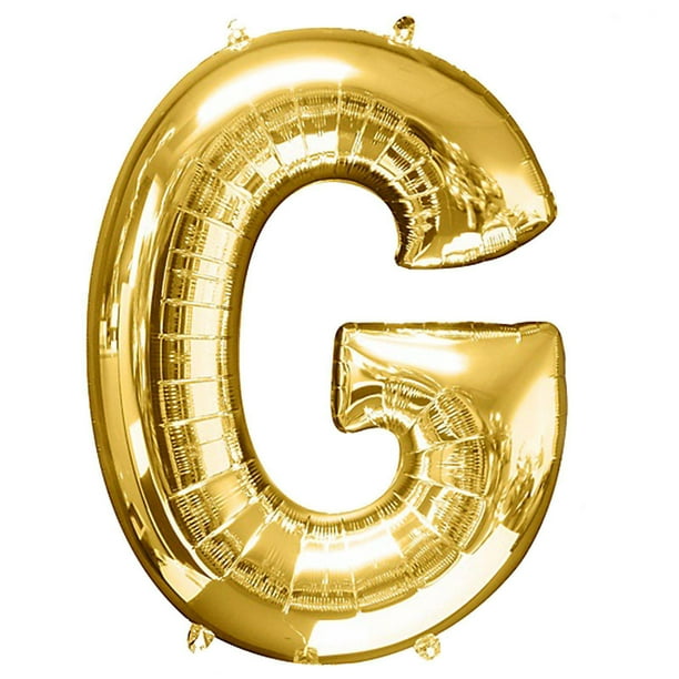 40 Gold Mylar Foil Letter Helium Balloons G Walmart Com Walmart Com
