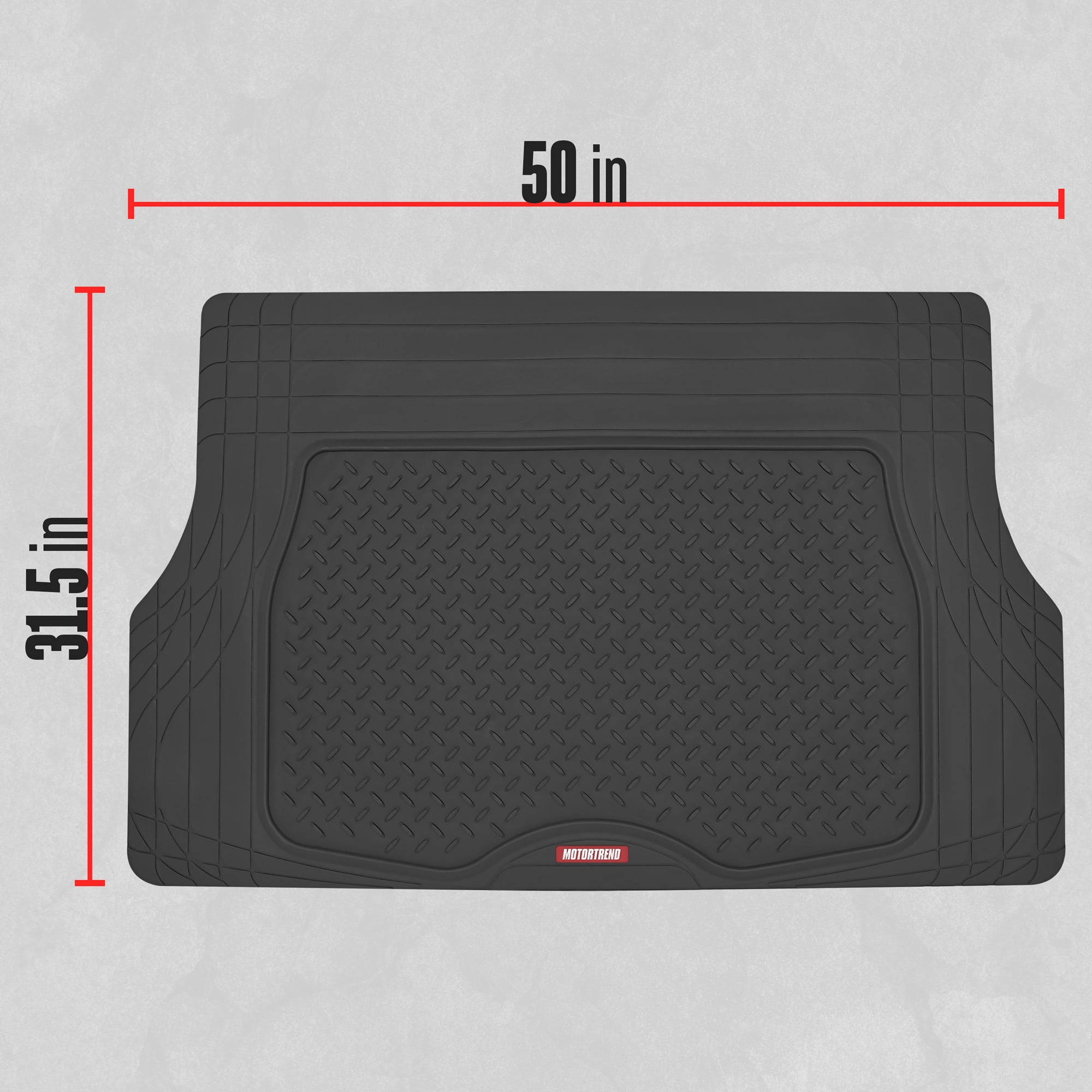 Motor Trend Heavy Duty Utility Car Cargo Trunk Mat, Trimmable All-Weather Liner, Universal Auto Cargo Protection, for Truck SUV Van, Black