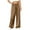 Brown, variant on Satin Pants for Women Pleated Casual High Waist Pull On Flowy Silk Pants Light Breathable Baggy Trendy Long Trousers, S-2XL