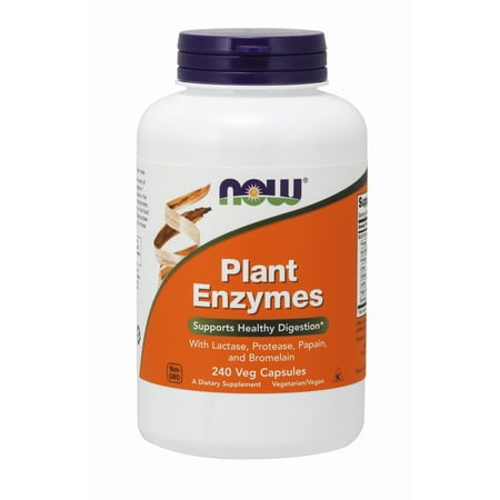 NOW Supplements, Plant Enzymes with Lactase, Protease, Papain and Bromelain, 240 Veg (Best Enzymes For Plants)